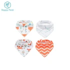 Happy Flute Muslin Baby Bandana Drool Bibs with Snaps