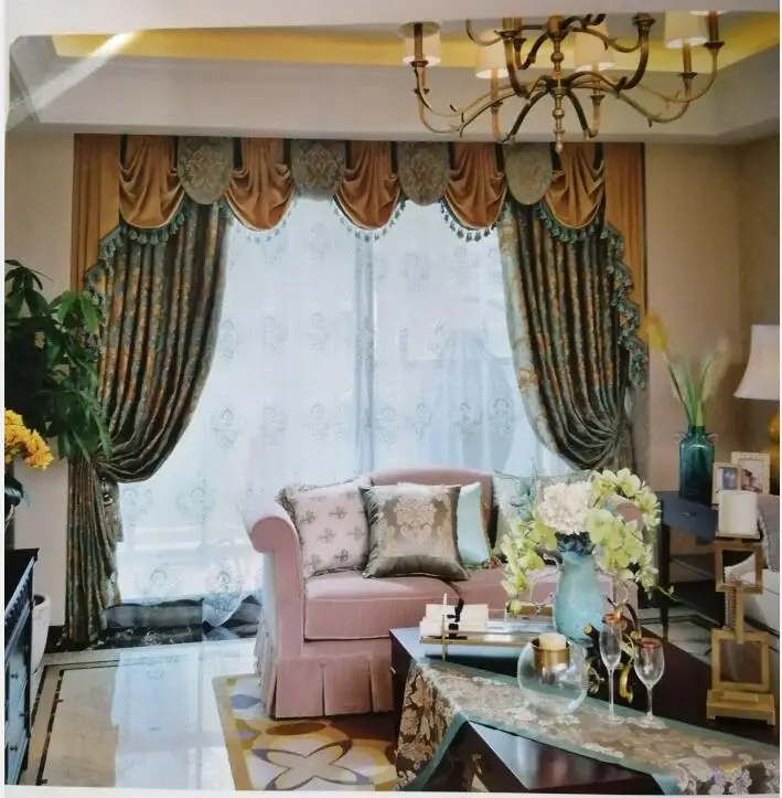 LV Luxury Design Window Curtains Fabric Home Decor For Bedroom