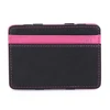 Newest whole sale Pu leather magic card holder billfold purse