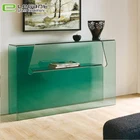 Curved Glass Console Table in Clear Color