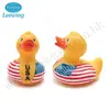 Unique Promotion Gift Item Kids Safe Baby Product Plastic PVC Vinyl Customized Squeaky USA Country Flag Logo Printed Rubber Duck