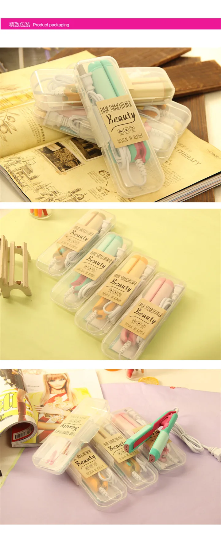 Amazon Hot Wholesale Professional Cheap cute electric hair straightener children gift cartoon children mini falt iron