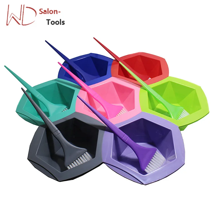 Colorful Professional Rainbow Hair Salon Tint Bowl And Brush Set Buy
