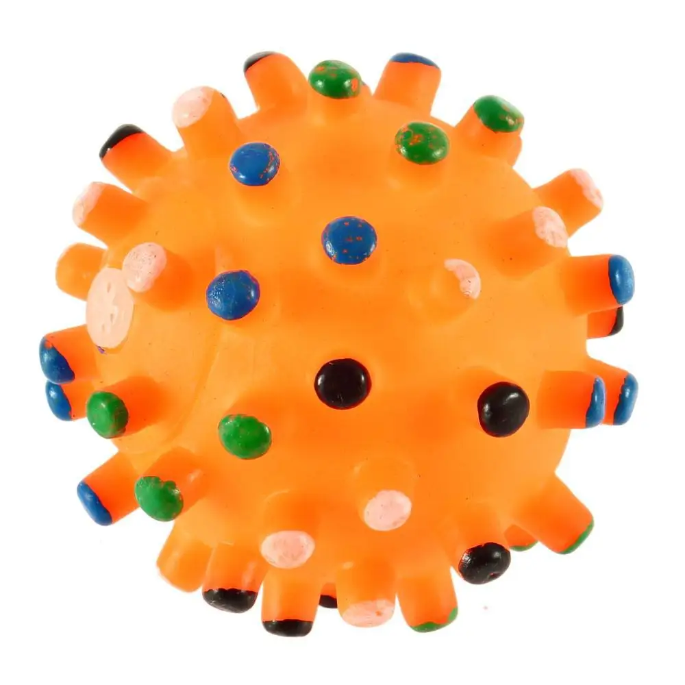 Colorful Pet Dog Cat Squeak Toy Ball Lovely Cat Chewing Ball Squeaker Quack Sound Toy