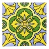 In stock interior wall decoration yellow flower pattern tile 100x100mm colored glaze ceramic mosaic tile art tile