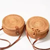 Summer Handmade woven Women Small Straw Beach Bag Bali Natural Bamboo Mini Rattan Round Messenger bag