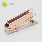 wholesales new designer clear stapler office supply stationery set acrylic rose gold stationery