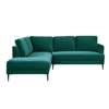 Metal Legs Living Room Green Velvet Modular Couch Home Furniture Fabric Sectional Corner Sofa