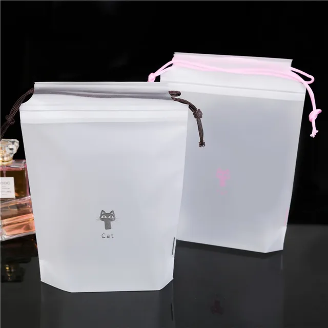plastic small custom cotton gift drawstring pouch bags with logo