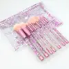 New Design Makeup Brushes 7Pcs Set Cosmetic Makeup Brush Liquid Glitter Crystal Handle Make Up Brushes Set