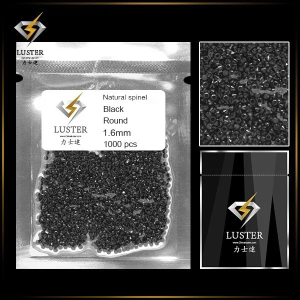 سعر المصنع 1.0 مللي متر أحجام صغيرة مستديرة قطع الماس الطبيعي الأسود الإسبنيل