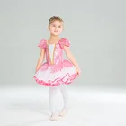 Pink sparkling ballet skirt stage costume girl dancing dress