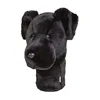 China golf products factory luxury gifts Cool black dog golf club headcovers Driver Fairway hybrid GOLF HEADCOVERS
