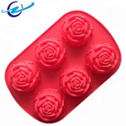 Food grade silicone mould high quality 6 cavity egg shape custom cake mold with christmas cake mold