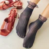 2019 sexy girls flower lace tulle socks women stocking thin multilayer anklet