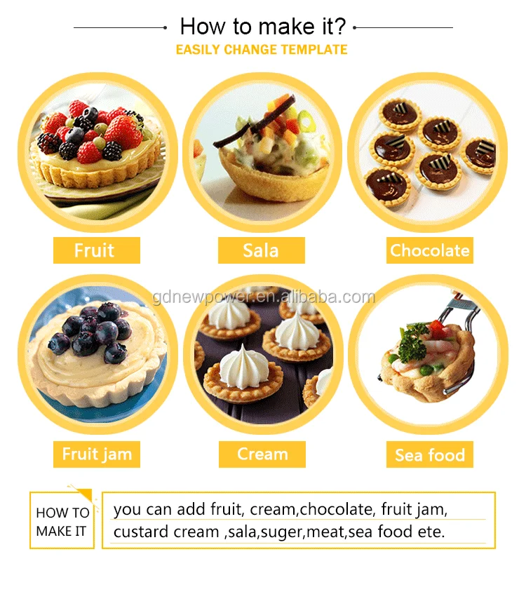 Cupcake making machine with CE approved commercial tartlets shell baking maker on sale