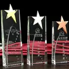 Crystal Glass Trophy Stars Trophy 2017 New Design Cheap Star Crystal Glass Trophy