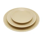 Eco friendly bamboo fiber round flat dinner plate melamine free dinnerware