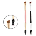 Mini travel double sided hair makeup eyebrow eyelash brush