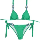 Monochrome beach swimsuit diamond studded boutique bikini sexy thong hot dance bikini hottest bathing suit cover ups