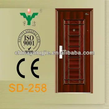 Beautiful Low Price Single Leaf Steel Safety Door Design With
