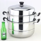hot sales stainless steel 2 tier commercial food steamer