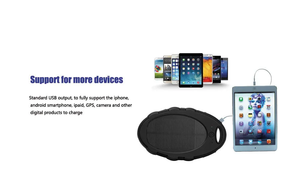 Waterproof mini portable charger slim solar power bank , mobile phone 5000mah battery charging powerbank - ANKUX.COM