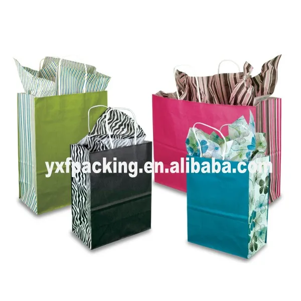 decoration tinted kraft paper gift bags manufacturer