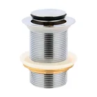 Extended Long Brass Chrome Pop Up Waste without Overflow