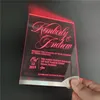 New High End Engrave Laser Printing Custom LED Luminous Acrylic Wedding Invitation Card LED Greeting Receiving Card
