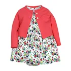 Wholesale 2pcs garment Kids Girls Organic Cotton Dress Set Baby Girls Coat with Skirt Set
