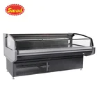 Curved opening butcher meat display chiller fridge refrigerator