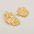 New Designs Jewelry Wholesale Gold Plated Leaf Earrings