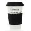 Zogift sublimation custom double walled ceramic tumbler porcelain take away coffee cups travel mug with silicone lid