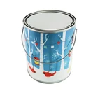 Custom Christmas CMYK color printing metal lid PVC round clear plastic candy box