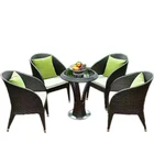 Wholesale Leisure Ways 4 Seaters Rattan Wicker Glass Top Office Table And Chair Price