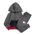 Wholesale 280g terry casual style teen boys sports clothes sets for kids children