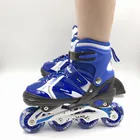 inline skates with helmet and guard set airwalker powerslide flashing wheels roller skate shoes