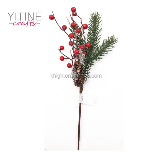 decoration ornament artificial fuit berry holly pinecone picks