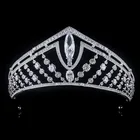 pageant new design wholesale zircon tiaras and pearl wedding bridal hair crown jewelry