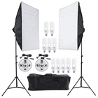 Photo Studio Lighting Kit with Photography Light Stand Two 50 * 70cm Softbox Ten Bulbs Two Light Holder