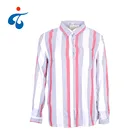 Factory supplier eco friendly fashion full sleeve custom print cotton women blouse stripe