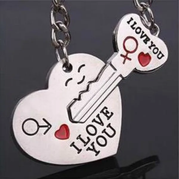 couple i love you heart keychain ring keyring key chain lover