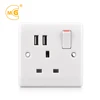 Electrical power 220v wall socket outlet with 2 USB port