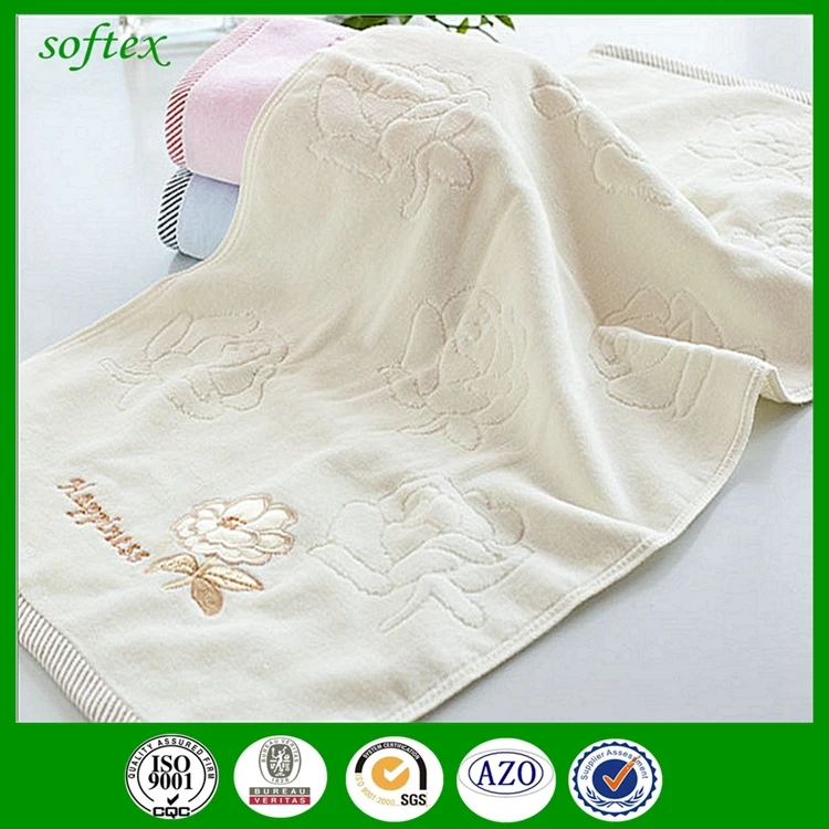 manufacturer wholesale 32s2 cut velvet pile towel cotton terry towel with artificial embroidered roses plum flowers
