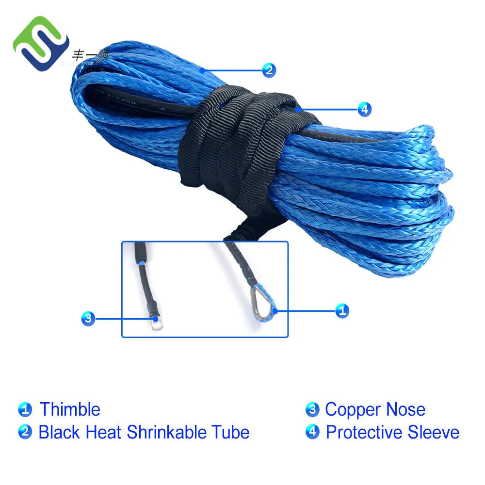 16mm 12 strand uhmwpe winch rope for towing