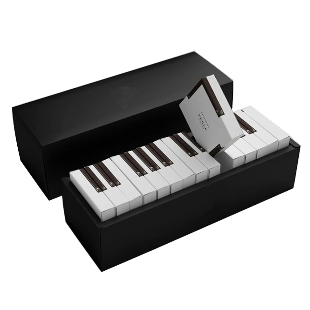 Пользовательские Фортепиано стиль черно-белый дизайн шоколада конфеты шоколадные трюфели упаковочные коробки