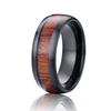 fashion jewellery online wood inlay black tungsten rings