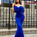 2019 NEW Summer Casual Strapless Sexy Deep V-neck Evening Party Club Wear Women's Short Sleeved Floor-length Long Dress