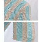2020 Summer Ladies A Line Retro Color Matching Hollow Short Sleeve Midi Knitted Dress